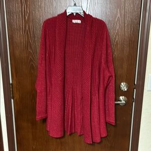89th & Madison Red Sparkly Women's Cardigan Sweater 3X EUC
